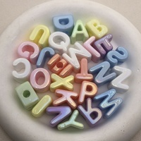 Perles acryliques plaquées UV, alphabet, 26 lettres, grand trou, perles en vrac pour bijoux personnalisés DIY