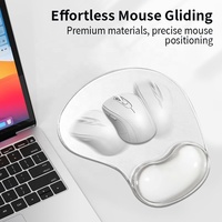 Tapis de souris en gel de silicone transparent avec repose-poignet, couleur personnalisée, impression UV, forme mignonne, pour usage au bureau