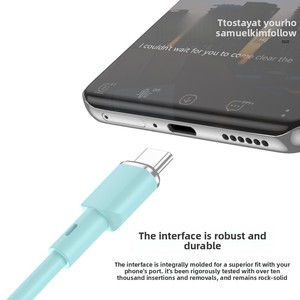 Câble de charge rapide USB/Micro USB/Type-C en silicone vert clair de 1 mètre pour téléphones Android - Product Image 4