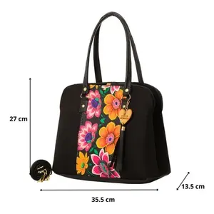 Bolso Tote Mediano de Yute para Mujer Fana Ember, con Estampado de Leopardo, Bolso de Playa con Cierre de Cremallera, Apto para Veganos - Product Image 4