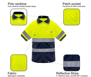 Áo phản quang chất liệu 100% cotton thoáng khí, có túi, thiết kế đồ họa tùy chỉnh, áo bảo hộ an toàn phản quang - Product Image 3