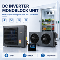 Unité de condensation intégrée à vitesse variable 5-25HP 220V 380V, système de réfrigération à onduleur économe en énergie pour chambre froide