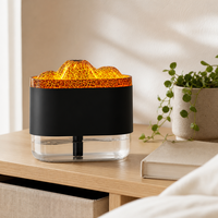 Humidificateur en plastique effet flamme volcanique 300ml, veilleuse colorée, barre d'oxygène, brume nano, diffuseur d'aromathérapie ultrasonique USB pour chambre