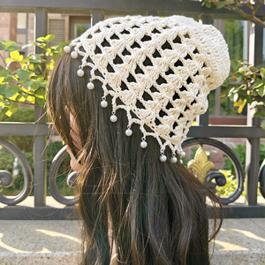 Chapeau Bob Bohème en Crochet Perlé pour <span class=keywords><strong>Femme</strong></span>, en <span class=keywords><strong>Coton</strong></span> Tricoté Creux avec Pompon Perlé, Chapeau de Soleil Fait Main Respirant pour l'<span class=keywords><strong>Été</strong></span> - Product Image 4