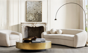 Canapé incurvé de luxe moderne en tissu haut de gamme, mobilier de salon intérieur minimaliste, meubles en bois faits à la main - Product Image 2