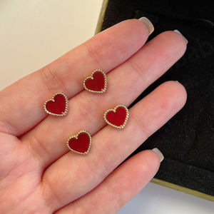 Designer 18k <b>Gold</b> <b>Heart</b> Drop & Stud <b>Earrings</b> for Engagement & Party - Product Image 1