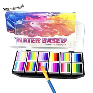 Kit de Pintura Facial Profesional Fácil de Limpiar y Lavable, Activada por Agua, con Efecto Arcoíris, <span class=keywords><strong>para</strong></span> Cara y Cuerpo - Product Image 1