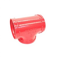 Raccord en T droit en fonte ductile pour lutte contre l'incendie, avec joint d'étanchéité, tête hexagonale résistante à la corrosion, modèle 18