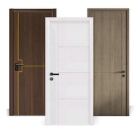 Portes Intérieures en Bois Modernes Design MDF PVC Portes en Bois Pré-Peintes pour Chambres