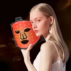 New Design Colorful Beauty Tool Red Infrared Therapy Lights 630nm 830nm OEM ODM Silicone Face Spa LED Light Facial Mask