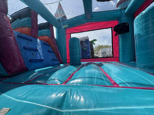 Großhandel Commercial Pvc Bouncy Bounce House Bluey aufblasbare Türsteher Combo White Jumping Castle mit Rutsche für Kinder - Product Image 3