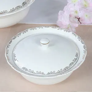 PITO Horeca wholesale porzellan geschirr vajilla blanca besteck set porcelain soup pot bowl with lid