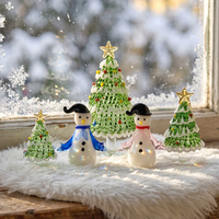 Benutzerdefiniertes Logo Moderne Murano-Glas Weihnachtsornamente Weihnachtsmann Weihnachtsbaum Tierfiguren für Innendesign-Dekoration