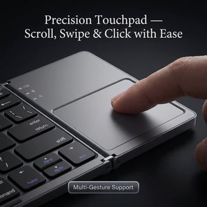 Clavier Bluetooth sans fil mini rechargeable ultra-plat silencieux pliable avec pavé tactile pour iPad, tablette et ordinateur portable, avec logo OEM - Product Image 2