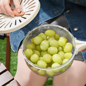 <span class=keywords><strong>Panier</strong></span> à légumes et à <span class=keywords><strong>salade</strong></span> multifonctionnel à double couche avec poignées pliables et couvercle Boîte de rangement et poubelle pratiques - Product Image 4