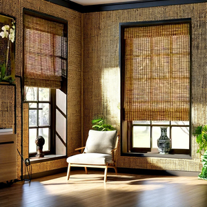 Cortina de Bambú de Alta Calidad Personalizable con Cuentas Multicolores, Inodora, No Tóxica, Enrollable, Moderna, para Ventanas Francesas, Uso Hospitalario - Product Image 1