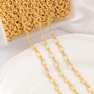 Cadena de Latón Chapada en Oro de 18k con Diseño Alienígena Trenzado para la Creación de Collares de Fiesta, Cadena Cubana Figaro de Oro <span class=keywords><strong>Astral</strong></span> - Product Image 1
