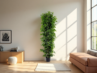 Arbres artificiels en ficus à feuillage réaliste en bois naturel, faux arbre, plante artificielle pour la décoration de bureau et de la maison