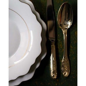 Set di posate in lega d'argento con nastri per combinazioni assortite, modello elegante per allestimenti da tavola - Product Image 5