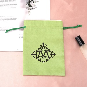 Custom Logo Printed Suede Gift Jewelry <b>Drawstring</b> Bag Luxury Soft Velvet Antique Storage Suede <b>Pouch</b> - Product Image 6