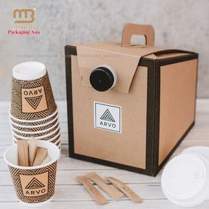 Dispensador de caja de viajero de papel Kraft reciclable ecológico para café, té, soda, cerveza, Tequila, agua Mineral para bebidas en movimiento - Product Image 1