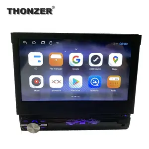 Radio con GPS para coche, reproductor de DVD estéreo universal con Android 10, 7 pulgadas, 1DIN, abatible hacia abajo, 1G + 16G