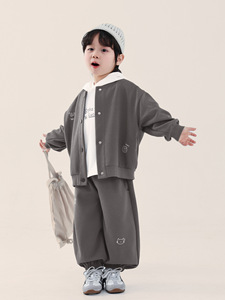Set Due Pezzi per Bambini Stile Coreano con Motivi Cartoon, Giacca Baseball e <span class=keywords><strong>Pantaloni</strong></span> <span class=keywords><strong>Tuta</strong></span> Primavera-Autunno - Product Image 2