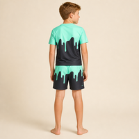 Shorts assortis papa et fils OEM, pour garçons, été, séchage rapide, décontractés, taille élastique, tie-dye coloré, pour enfants et tout-petits, style baseball
