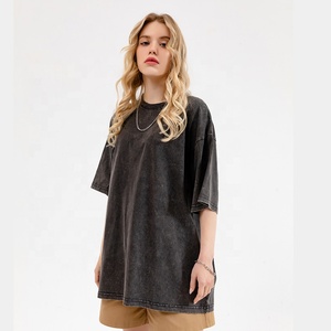 T-shirt de lavage à l'acide en coton, épaules tombantes, personnalisé, <span class=keywords><strong>logo</strong></span> imprimé, surdimensionné, vintage, vente en gros - Product Image 5