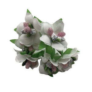 Fleurs artificielles en soie, fleurs de pêcher, feuilles roses, jaunes et vertes, décoration de mariage, décoration de la maison, artisanat, matériaux pour couronnes DIY - Product Image 3