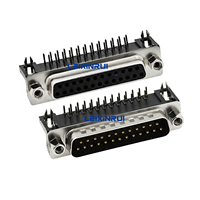 DR9/DB15 DB25 DB37 Connecteur de plaque soudée mâle/femelle Broche coudée à 90 degrés Port série Prise VGA Coupleur DR9