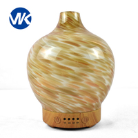 Diffuseur d'arômes ultrasonique électrique en verre de 100 ml, humidificateur d'huiles essentielles, lumière LED de nuit à 7 couleurs, utilisation en extérieur et en intérieur, 1 an