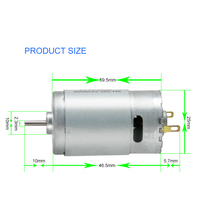Moteur de tapis roulant XH390 395, longueur 46,5 mm, mini 12 V 24 V, moteur DC dynamo