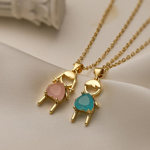 Collana con Ciondolo in Zircone Placcato Oro Rame, Elegante e Minimalista, <span class=keywords><strong>per</strong></span> Ragazzi, Ragazze e Gioielli da Donna - Product Image 1