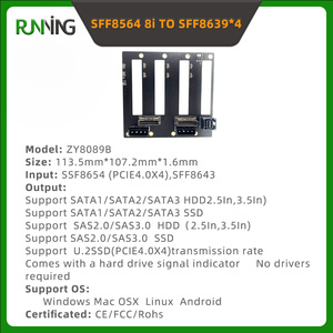 Serveur SFF8564 8i 4 SFF8639 PCBA PCIe 4.0 X4 <span class=keywords><strong>U</strong></span>.2 SSD 1/2/3 <span class=keywords><strong>SAS</strong></span> 2.0/3.0 HDD Certifié CE/FCC/Rohs, Aucun pilote requis - Product Image 2
