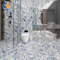 Carreaux d'Intérieur en Porcelaine Imitation Pierre ACCENTS - Bordures Modernes Antibactériennes Brillantes Antidérapantes Résistantes aux Acides et à l'Usure pour la Maison