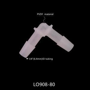 Raccord coudé à 2 voies en PVDF résistant à l'ozone JU Plastic, raccord à barbillon égal 1/4" 5/16" pour connecteurs de tuyaux - Product Image 2