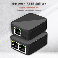 Linkwylan Gigabit LAN Cable adaptador red RJ45 divisor 1 a 2 puertos PoE 1000Mbps soporte piezas de Telecomunicaciones