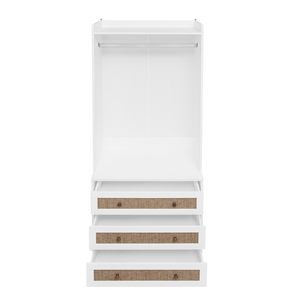 Modern Solid Wood High <b>Wardrobe</b> Armoire with 3 Drawers for Living Room Bedroom Hotel & Hospital Organizer - Product Image 5