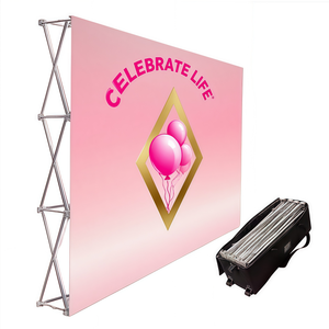 Nhà Máy Giá Thương hiệu Mới biểu tượng tùy chỉnh đầy đủ màu sắc vải triển lãm thương mại hiển thị trở lại tường Pop Up đứng - Product Image 6