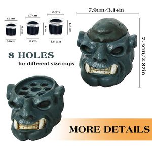 Hard Resin Skull Tattoo Ink Cup <b>Holder</b> 7 Holes Pigment Stand 4 Colors for PMU Tattoo Accessories Display - Product Image 3