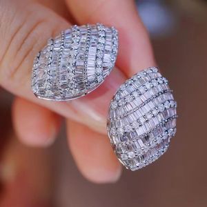 Pendientes de Oro Blanco de 18K con Forma de Ojo de Caballo, Joyería de Moda Xinfly para Bodas, Compromisos, Aniversarios y Fiestas - Product Image 1