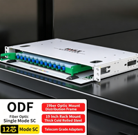 Boîtier terminal coulissant 19 pouces pour panneau de brassage fibre optique ODF 12 ports 12 fibres, entièrement équipé, avec pigtail à bride SC