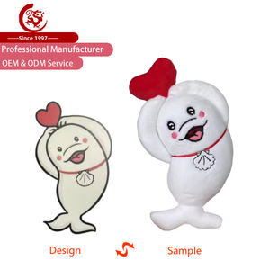 ตุ๊กตาปลาโลมาสัตว์ขนาดใหญ่ผ้าฝ้าย PP สีขาวปักลายซูเปอร์นุ่มออกแบบโลโก้ได้ตามต้องการ - Product Image 1