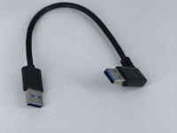 Kabel USB3.0 90 Derajat Sudut Kiri Kanan Male 3A Pengisian Cepat Tembaga Murni Pelindung Anyaman PVC 0.2m Sinkronisasi Data dan Pengisian Daya Ponsel