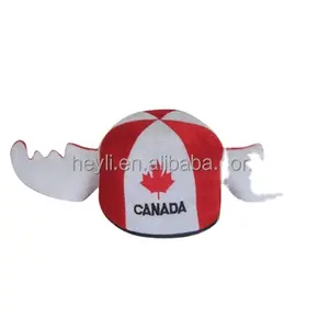 패션 황소 경적 캐나다 국기 모자 파티 모자