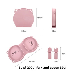 Tazón Plegable de Viaje al por Mayor, Estilo Dibujos Animados, Libre de BPA, para Bebés, con Tenedor y Cuchara, Base con Ventosa, de Silicona para la Hora de Comer de Niños Pequeños - Product Image 2
