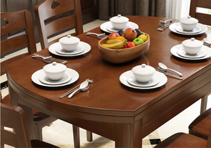Mesa de comedor redonda de madera sólida, muebles de estilo <span class=keywords><strong>chino</strong></span> plegables, combinación de sillas para apartamentos - Product Image 5