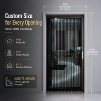 Porte pliante en maille diamantée sur mesure, porte anti-moustiques rétractable pour les projets de villas, hôtels et complexes hôteliers à Bali