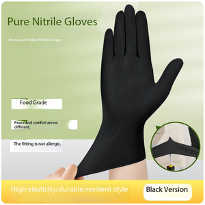 Gants en nitrile jetables noirs idéaux pour le nettoyage de la cuisine de qualité <span class=keywords><strong>alimentaire</strong></span>, gants de vaisselle résistants à l'huile durables - Product Image 3
